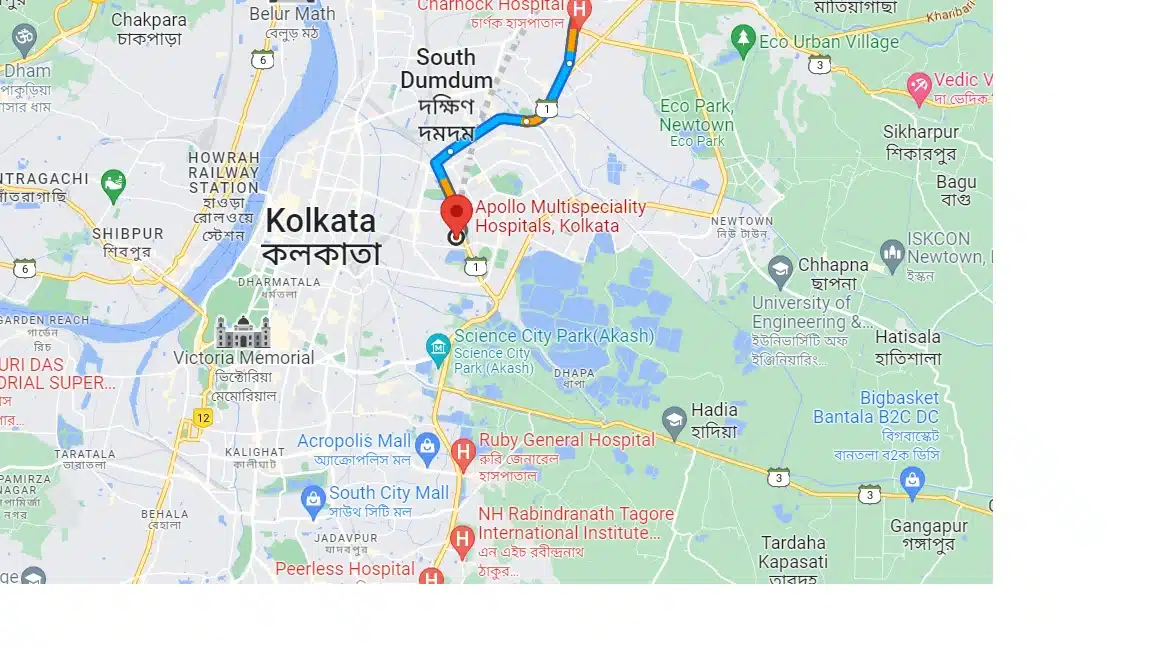 Apollo Hospitals Kolkata Location